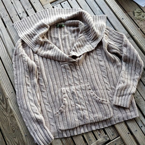 Women's Crowl Neck Cable sweater 1X